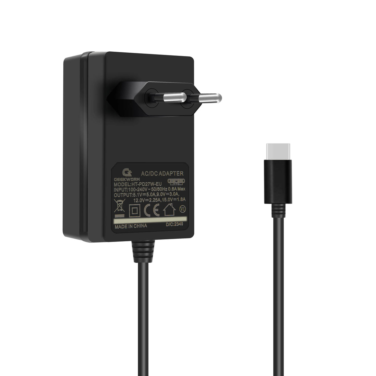 Raspberry Pi 5 Power Adapter, PD 27W USB Type-C 5V 5A Power Supply