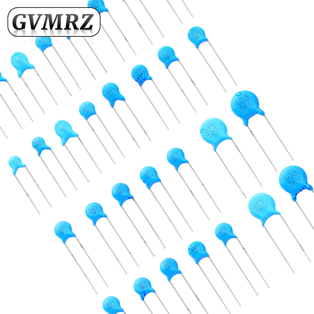 20PCS High Voltage Ceramic Disc Capacitor 1KV 2KV 3KV Radial Lead Multiple Capacitance Options