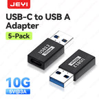 JEYI 5Pcs USB-A to Type-C Extension Adapter USB-C To USB 3.2 10Gbps OTG Coverter For Laptop PC Connector Converte S23 IWatch