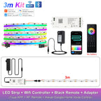 RGB-IC COB LED Strip with Tuya Wifi Controller 2.4G Remote Alexa Google Home Rainbow Color Addressable LED Tape 10m 20m 25m Kit