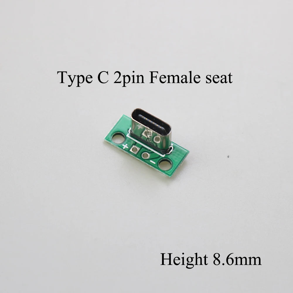 1PCS Data Charging Cable Jack Test Board with Pin Header 90 Degree Micro Mini USB Type C 2Pin USB 3.0 2.0 Female Male Connector