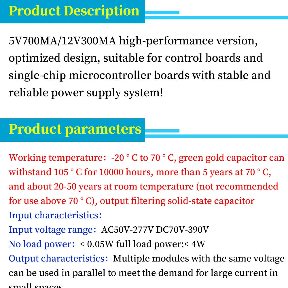 AC-DC 5V 700mA 12V 300mA 3.5W Isolated Switch Power Supply Module Buck Converter Step Down Module 220V turn 5V/12V