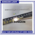 100PCS/1000pcs/4000pcs High brightness 0603 natural white 4500K-5000K color temperature 1608 neutral white SMT LED beads