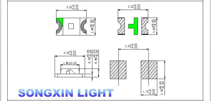 100PCS 1206 Blue Led Super Bright SMD LED diodes 3.2*1.6*0.8MM 460-470NM light-emitting diodes SMD 1206 LED Blue