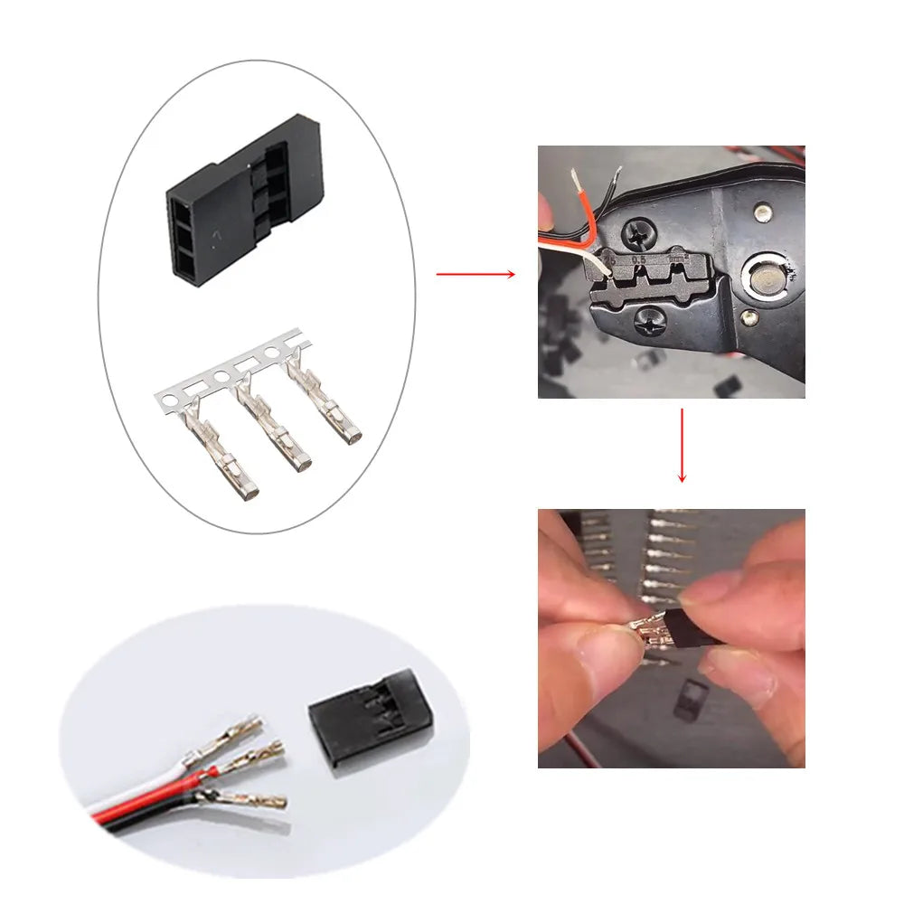 50PCS DIY Servo Extension Cable JR/Futaba Connector Male/Female Plug with 2.54 Terminal for RC Robot Airplane Car Servo ESC