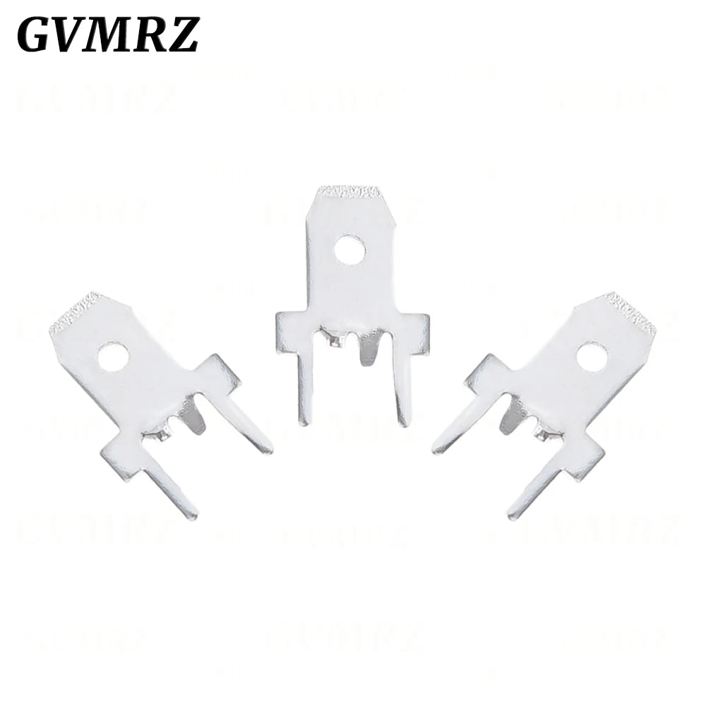 100PCS/lot  4.8mm 6.3mm PCB Spade Terminal Connector Cold Press Tab Solder Lug Male Crimp Terminal Plate for Circuit Board