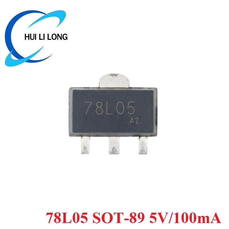 100pcs/20pcs 78L05 SOT89 7805 SOT-89 Output 5V 100mA/150mA/300mA 0.1A/0.15A/3A Linear Voltage Regulator Triode Chip IC  Original