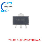 100pcs/20pcs 78L05 SOT89 7805 SOT-89 Output 5V 100mA/150mA/300mA 0.1A/0.15A/3A Linear Voltage Regulator Triode Chip IC  Original