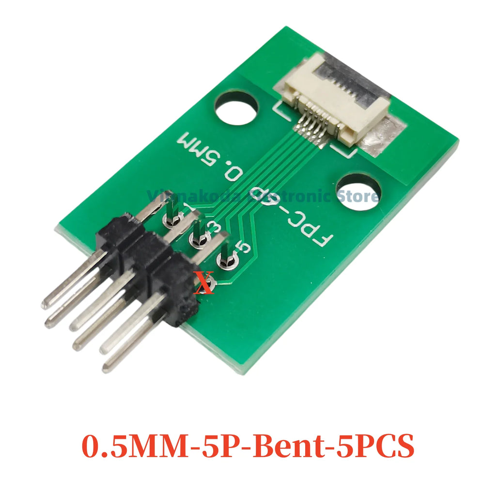 5PCS FFC/FPC Adapter Board 0.5MM-5P to 2.54MM Welded 0.5MM-5P Flip-top Connector