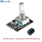 10 PCS 360 Degrees Rotary Encoder Module KY-040 HW-040 Sensor Switch 6MM Half Shaft Potentiometer Rotary Knob Cap 15×17 15×13.5