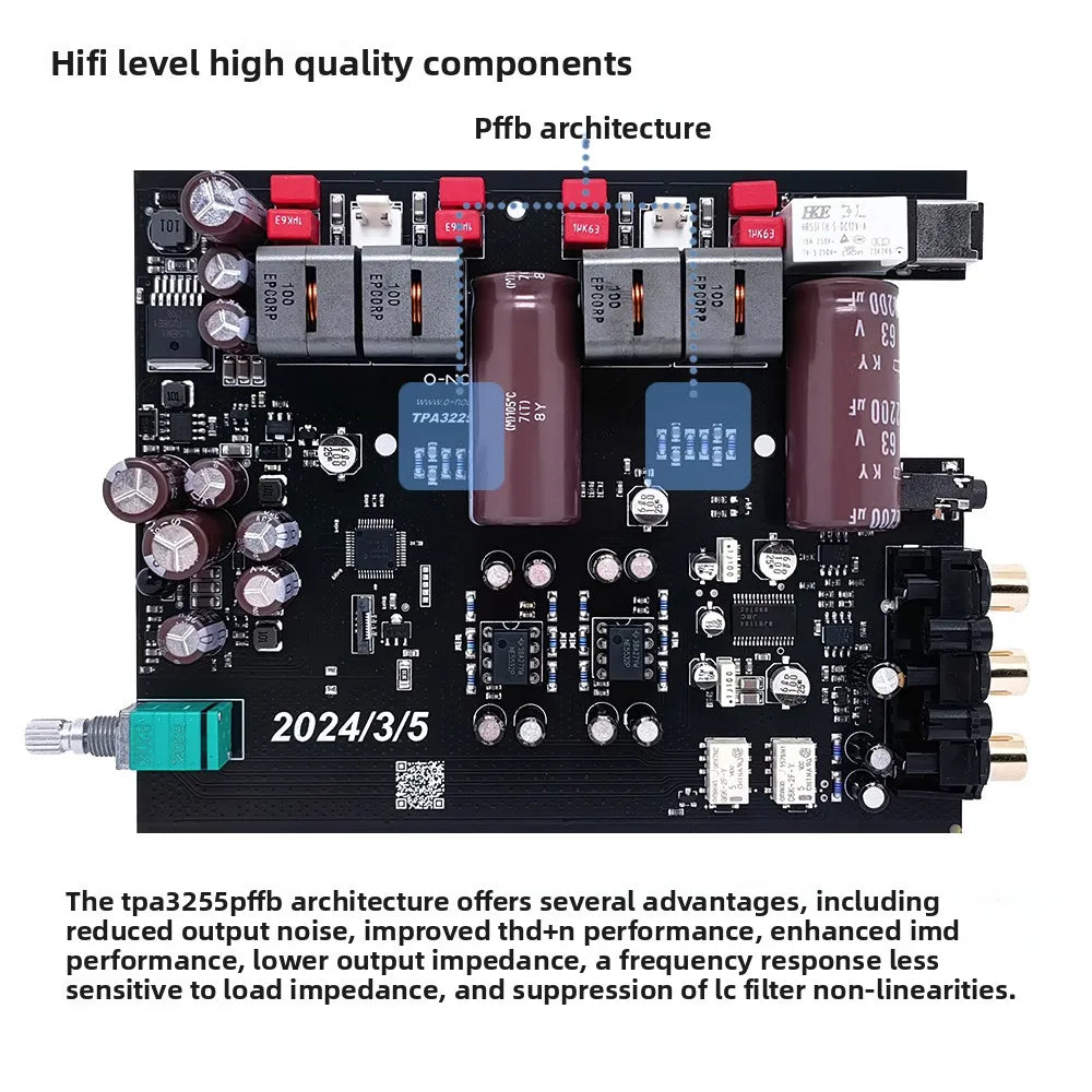 D1 tpa3255 pffb digital mini home pure post-stage hifi fever high power amplifier