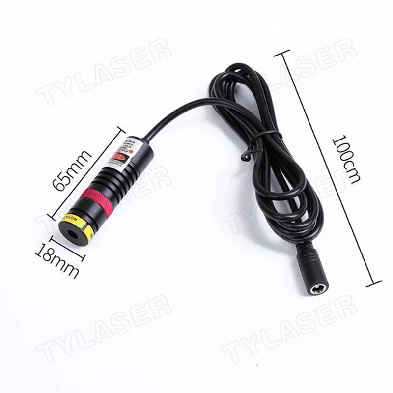 660nm Red Laser Module D18×65mm Square 10×10 Grid Focusable DOE 10mW-150mW for Wood Stone Positioning