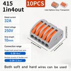 10/20/30PCS 2/3/4/5-Port Assorted Kit Quick Push In Lever Wire Connector Mini Compact Terminal Block 0.08-4mm2 Electrical Wiring