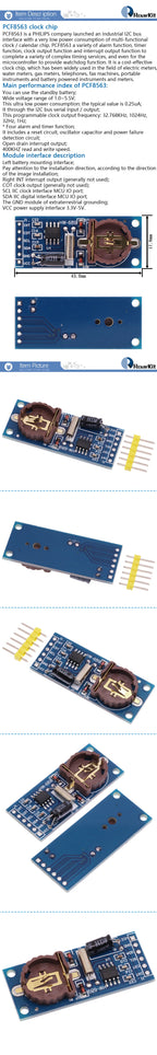 5/10PCS PCF8563 PCF8563T 8563 Module Clock Module RTC Module for Arduino (Without Battery)