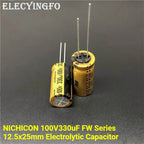 5Pcs/20Pcs NICHICON 330uF/100V FW Series 12.5x25mm 100V330uF HiFi Audio Electrolytic Capacitor