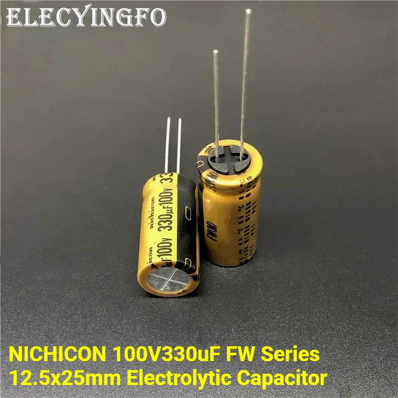 5Pcs/20Pcs NICHICON 330uF/100V FW Series 12.5x25mm 100V330uF HiFi Audio Electrolytic Capacitor