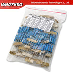 150PCS 300PCS 1/4W 1/2W 1W 2W 3W Resistance 1% Metal Film Resistor Assortment Kit Set 30Values Each 5/10PCS 1~750 1K~820K Ohm