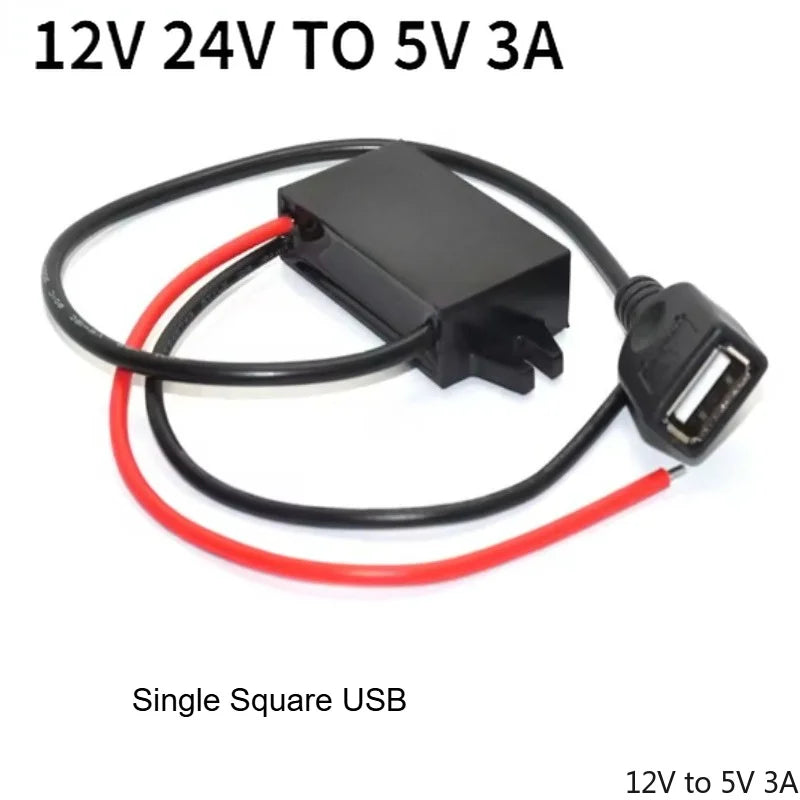 8-32V 12V 24V to 5V 3A DC DC Step Down Converter Type-C USB Power Buck Supply Charger for Mobile Phone iPad Charging Waterproof