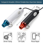 Mini Heat Gun 220V Portable Hot Air Tool for Embossing Shrink Film Label Removal Phone Case Repair and DIY Crafting