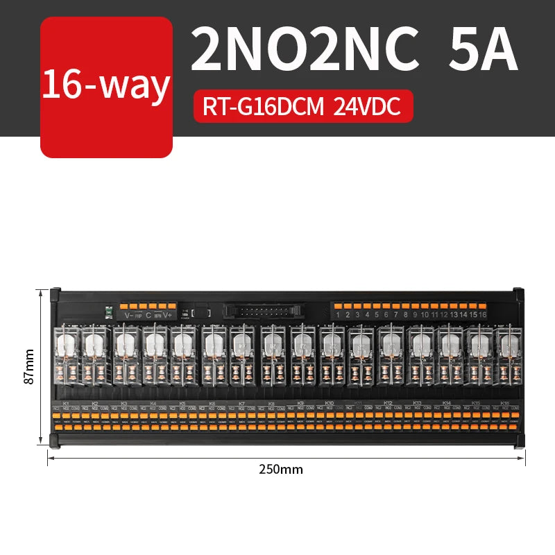 ENMG PNP/NPN Intermediate Relay Module G2R-1-E Control Module DC 24VDC One Open One Closed 16A 8/16 Way Screw Type Spring Inline