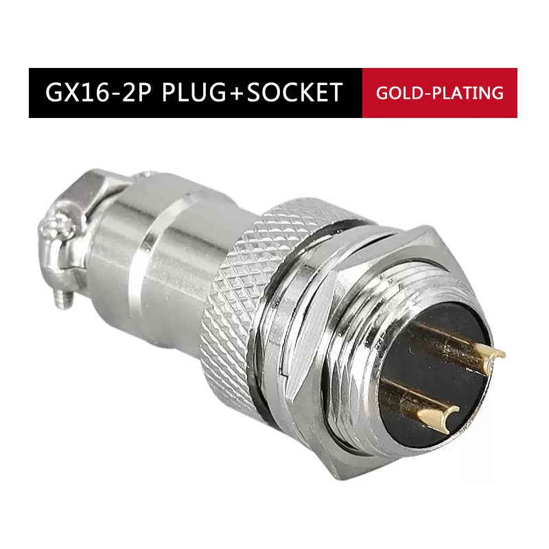 GX16F  Reverse Mounted Plug Copper Goldplated Pins 2 3 4 5 6 7Core8 Pin Aviation Connector Male Plug Female Socket M16 Jack