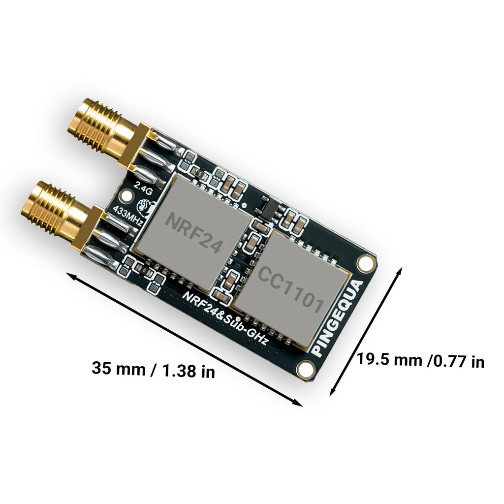 NRF24L01 CC1101 RF Module for Flipper Zero,  433MHz & 2.4G Board, PINGEQUA RF Lab, Open Source App, Plug and Play GPIO Module