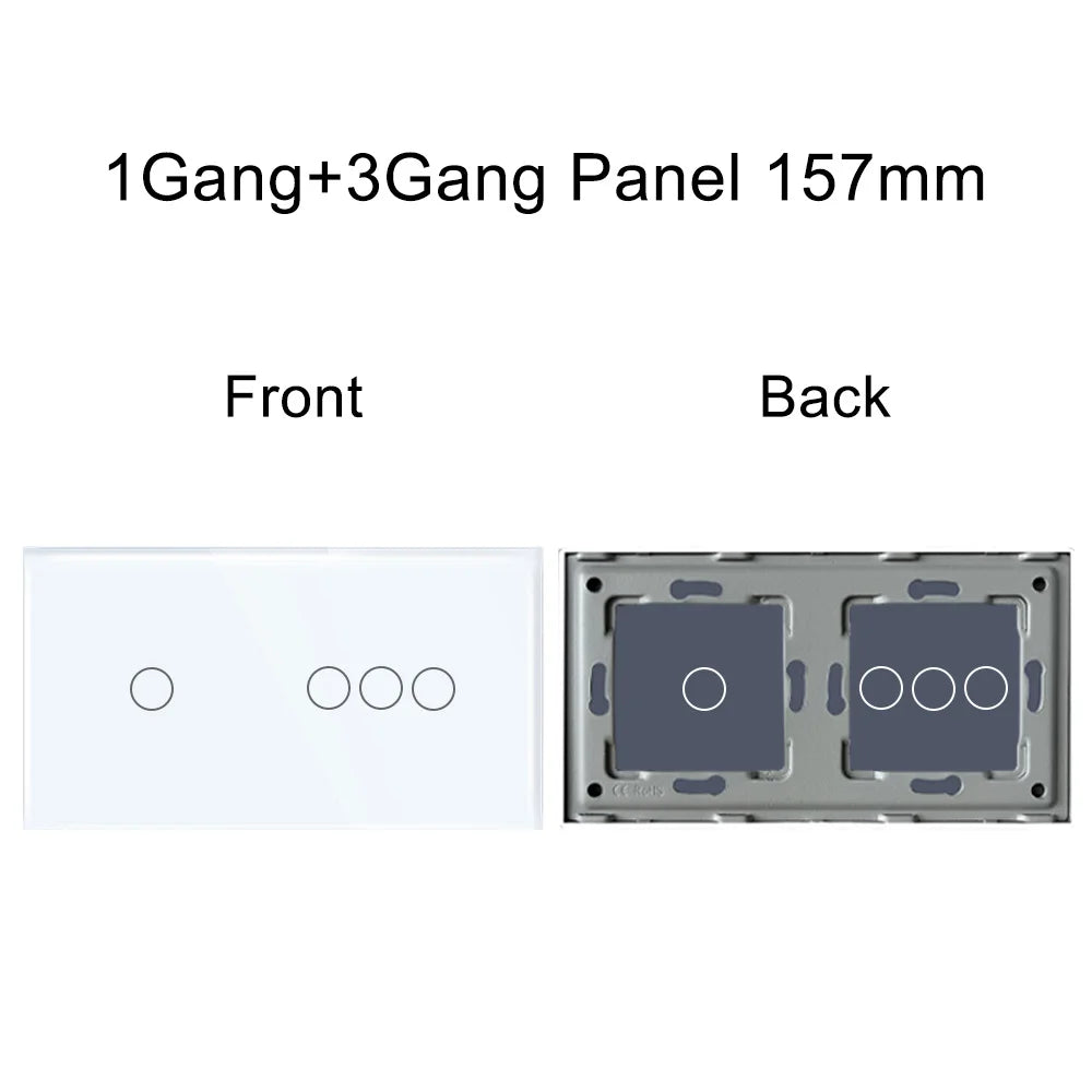 TAWOIA 1/2/3Gang Wall Touch Switch 1/2/3Way Function Base Stair Switches Spare Parts Sensor 157Glass Panel DIY Free Combination