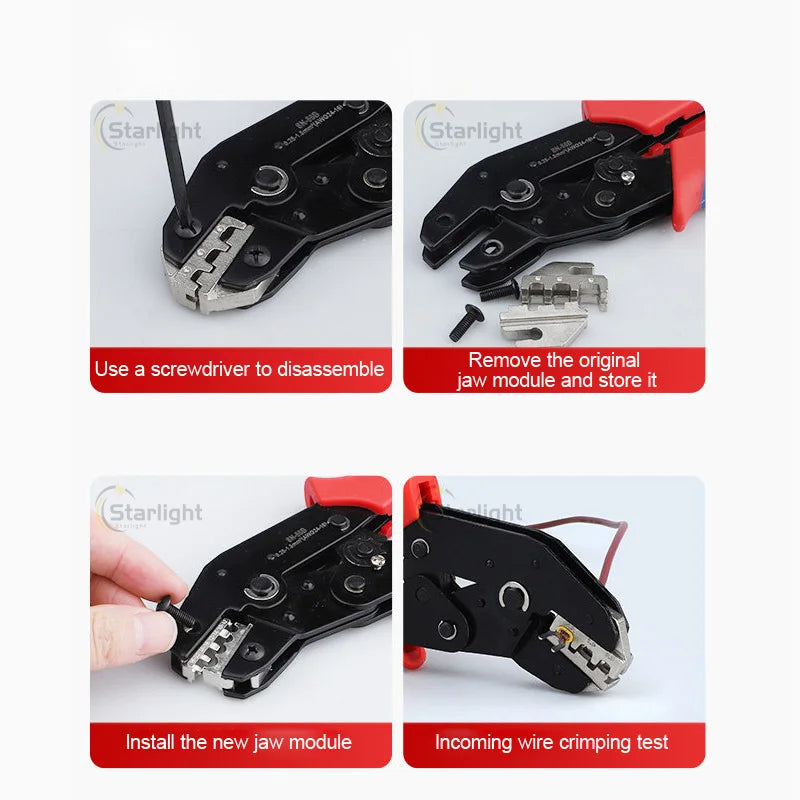 SN-58B 2549 2546B Crimping Tool For Solar & Coax Connectors Dupont JST MOLEX Terminals,No/Pre Insulated Ferrules,Butt Connectors