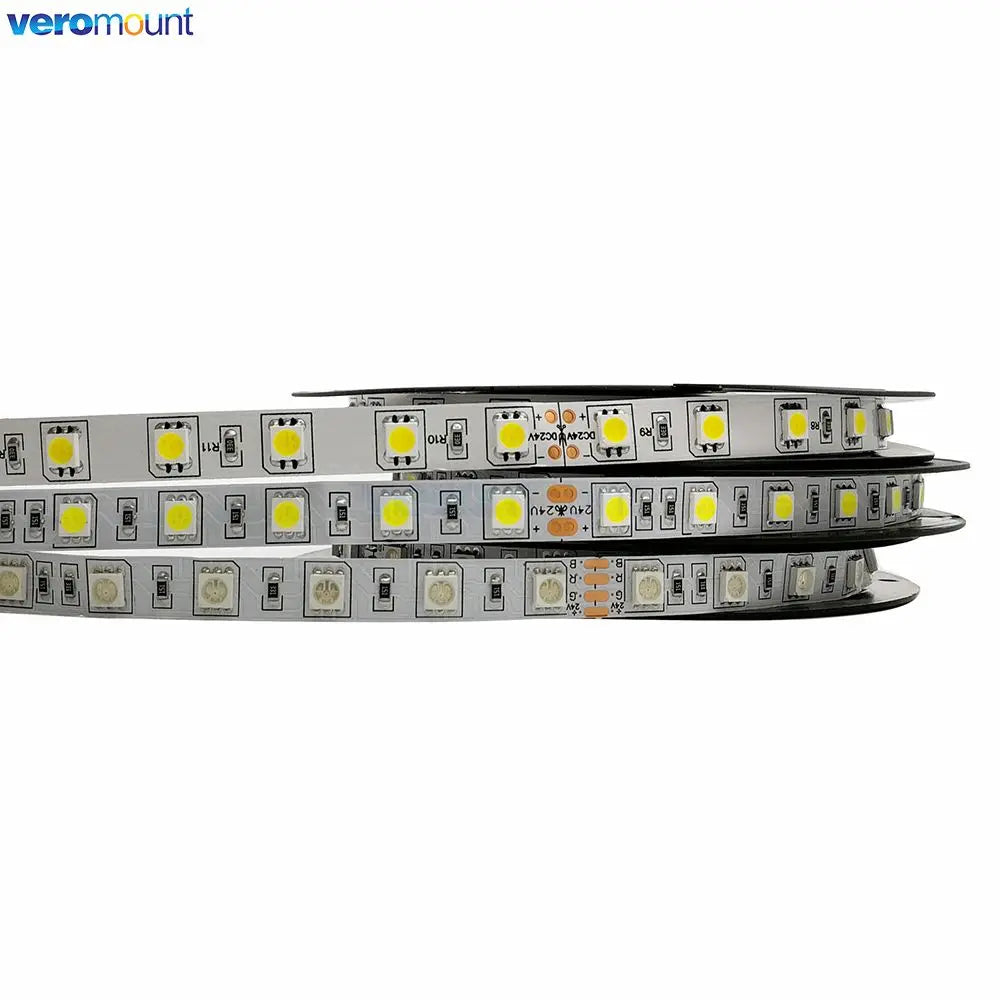 5m DC5V 12V 24V SMD 5050 LED Strip Light TV Backlight IP20 IP65 Waterproof  Cool Warm White 4000K RGB Tape Ribbon for Decoration