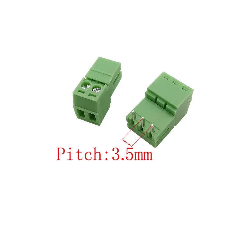 5Pair 15EDG 3.5 mm KF2EDG 3.5mm PCB Screw Terminal Block Connector Right Angle / Straight Needle Plug Pin Header Socket 2-12 Pin