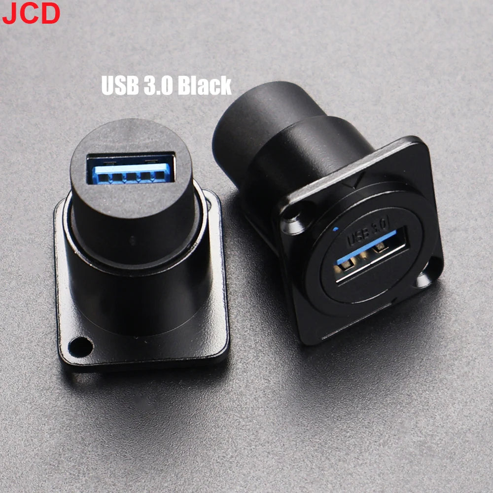 JCD 1pcs Metal D Type Module RJ45 CAT6&USB 2.0/3.0&Type C&HDMI-Jack Socket Through Network Panel Mounting Electronic Connector