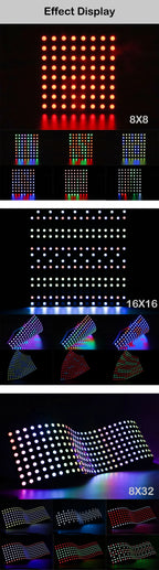 1~2PCS WS2812B 8X8 16X16 8X32 LED Pixel Panel Flexible Matrix Screen WS2812 RGB Led Module Individually Addressable IC DC5V