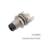 CAZN M8 Angled Male Back Mount Socket 3/4/5/6/8 Core Aviation Plug IP67/68 Waterproof Welding PCB Connector