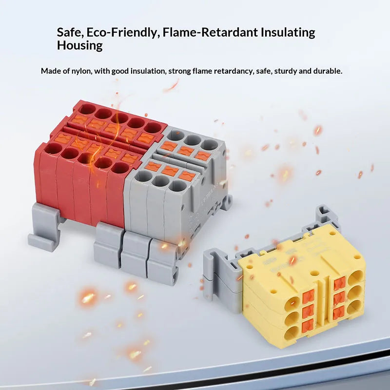 Push-in Terminal Block Multiple In Out Terminal Quick Connection of Wires Din Rail Wire Connector Universal Junction Box TB1-X6D