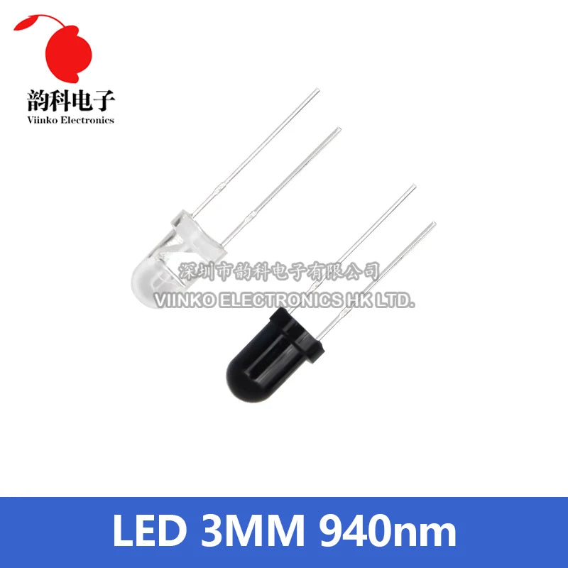 10pairs 3mm 5mm 940nm LED Infrared Emitter and IR Receiver Diode Diodes 301A for arduino
