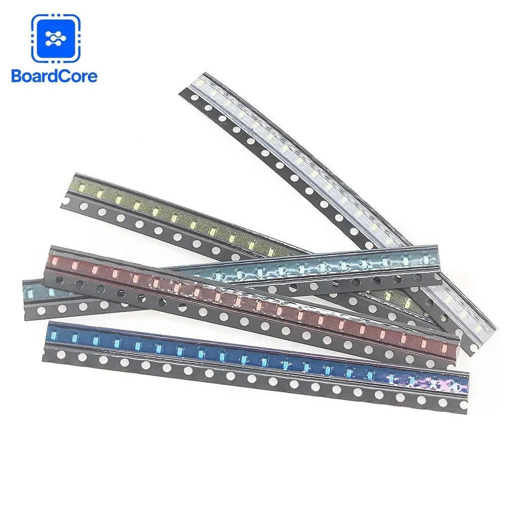 5 Colors SMD LED Light Emitting Diode Assortment Kit - 100pcs 0603/0805/1206/1210/5050/5730 Miniature LED Diodes
