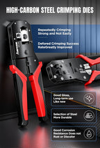 AMPCOM RJ45 Crimping Tool Ethernet Network LAN Cable Crimper Cutter Stripper Plier 8P RJ45 6P RJ12 RJ11 for Modular Connector
