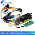 CH341A 24 25 Series EEPROM Flash BIOS USB Programmer Module With SOP16 SOIC16 Test Clip for 25 series RT809F TL866CS TL866A