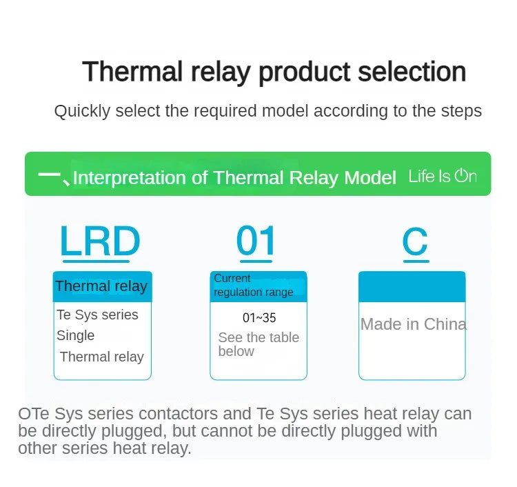 Schneider Thermal Overload Relay LRD12C LRD16C LRD21C LRD32C Relay Three-Pole Thermal Magnetic Trip 10A LC1D Overload Protection