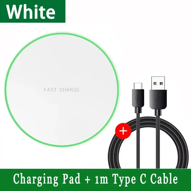 Wireless Charger For iPhone 17 16 15 14 13 Pro Max Induction Fast Charging Pad Dock Station For Samsung S25 S24 Xiaomi Huawei