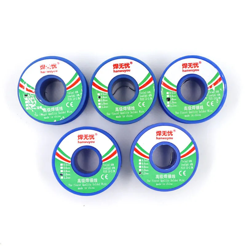 0.6/0.8mm, Premium high-purity 60/40 active solder wire, rosin core, containing tin and iron content of 1.5-2.0%, 50g