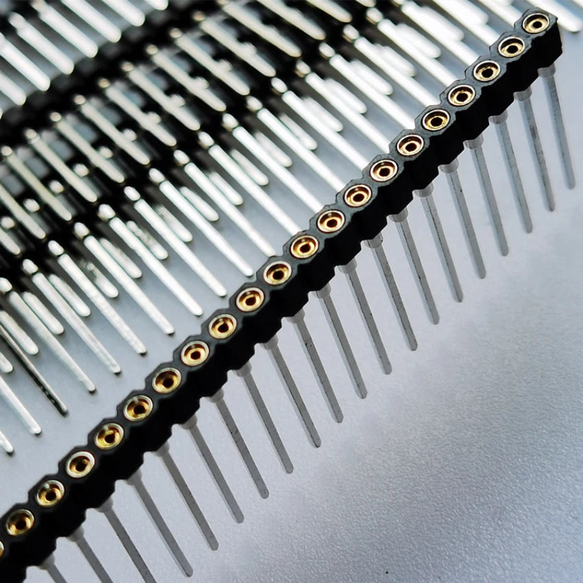 10pcs 2.54mm L7.43/9.7/11.75/17.8mm Round Single Row 1x40Pin Hole Breakable PCB IC Crystal Transistor Female Pin Header Socket