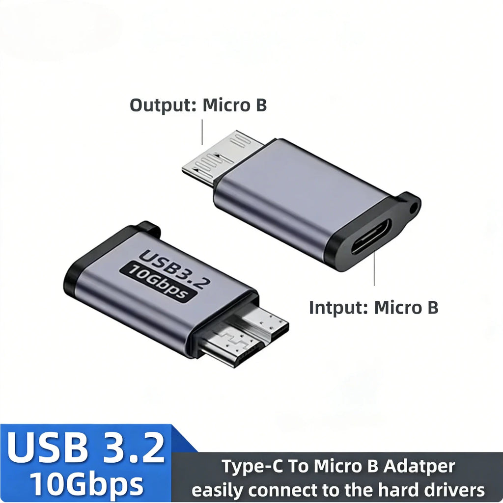USB C 3.0 Micro B Male To Type C Female Adapter Type-C To Micro B Connector for Laptop External Hard Drive Disk Box Samsung S5