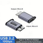 USB C 3.0 Micro B Male To Type C Female Adapter Type-C To Micro B Connector for Laptop External Hard Drive Disk Box Samsung S5
