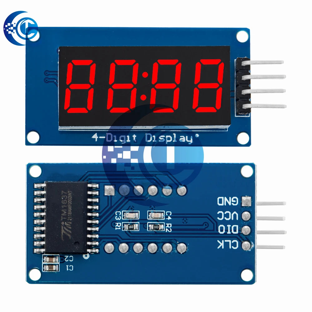TM1637 4-Bits Digital LED Display Module for Arduino: 0.36 - Inch 7 - Segment RED Anode Tube with Four Serial Driver Board Pack