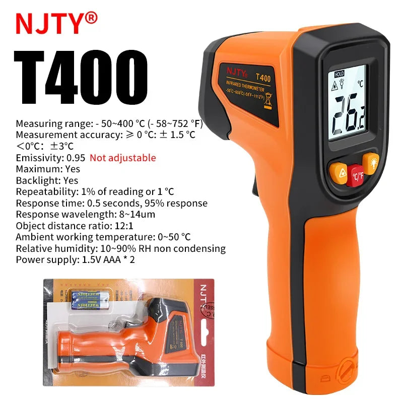 Digital Infrared Thermometer Non-Contact Temperature Gun LCD Backlight Temperature Meter For Industrial Kitchen Outdoor