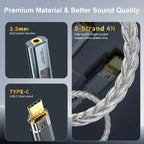 USB-C to 3.5mm Audio Adapter Headphone Amplifier DAC HiFi 32b/384kHz with CX31993 MAX97220 Dual Chip for Android iPhone iPad PC