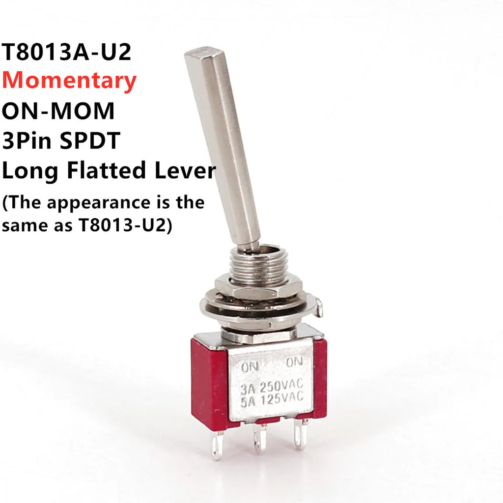 SH T80-T Series Flat Handle 6.35mm Panel Mount Mini Toggle Switch For RC Model Remote Controlller