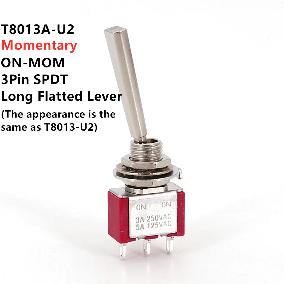 SH T80-T Series Flat Handle 6.35mm Panel Mount Mini Toggle Switch For RC Model Remote Controlller