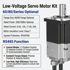 48V DC Servo Motor All-in-one Built In Drive 200-1000W Low Voltage 60/80mm Motor 17Bit Absolute Encoder 3000RPM With RS485